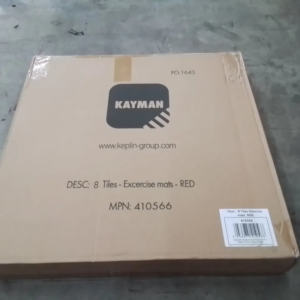 BOXED KAYMAN 8 TILES EXERCISE MATS - RED