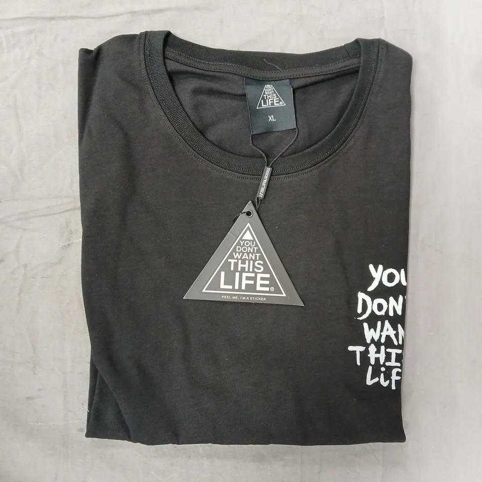 YOU DON'T WANT THIS LIFE REFLECTIVE BLACK PAINTER T-SHIRT SIZE XL