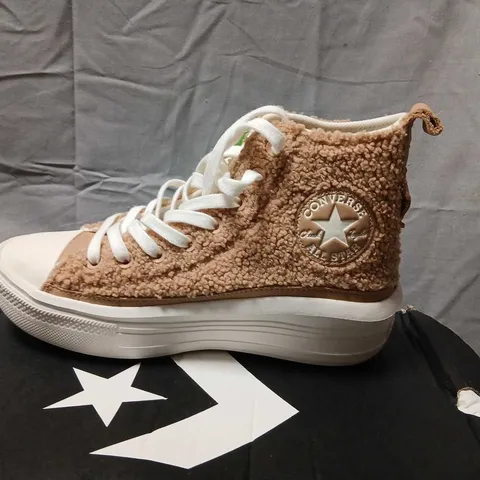 CONVERSE CHUCK TAYLOR ALL STAR MOVE COZY HIGH-TOP SNEAKERS – TAN FABRIC, UK 6 (US 8) – WOMEN