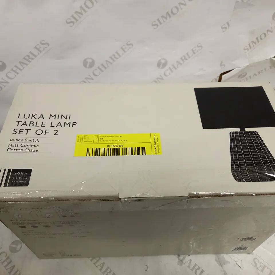 JOHN LEWIS LUKA MINI TABLE LAMP SET OF 2