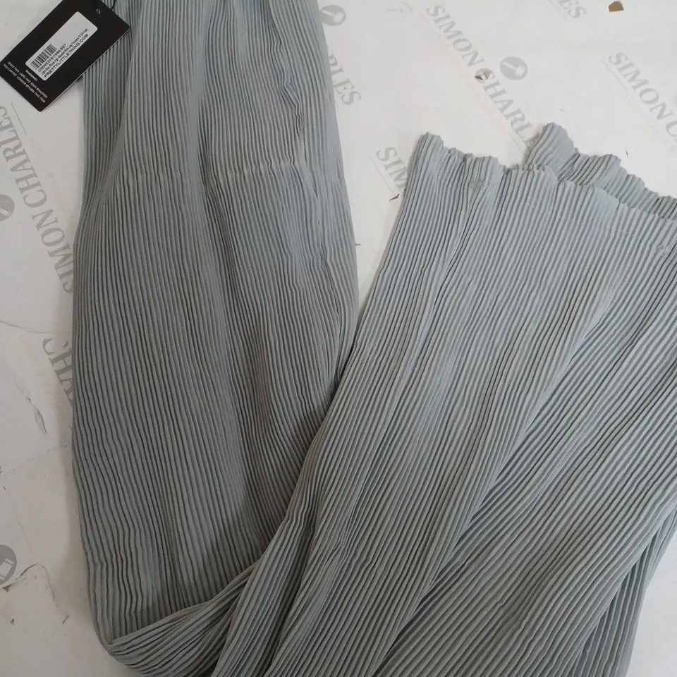 PLT LIGHT GREY HIGH WASTED WIDE LEG - UK SIZE 12