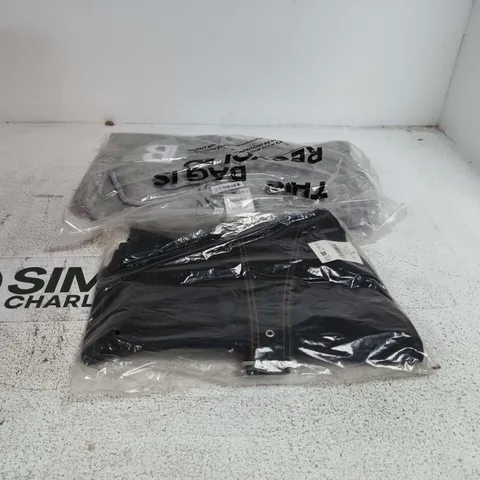 BOX OF APPROXIMATELY 12 ASSORTED CLOTHING ITEMS TO INCLUDE DENIM CORSET, HOODED BUTTON UP CARDIGAN ETC