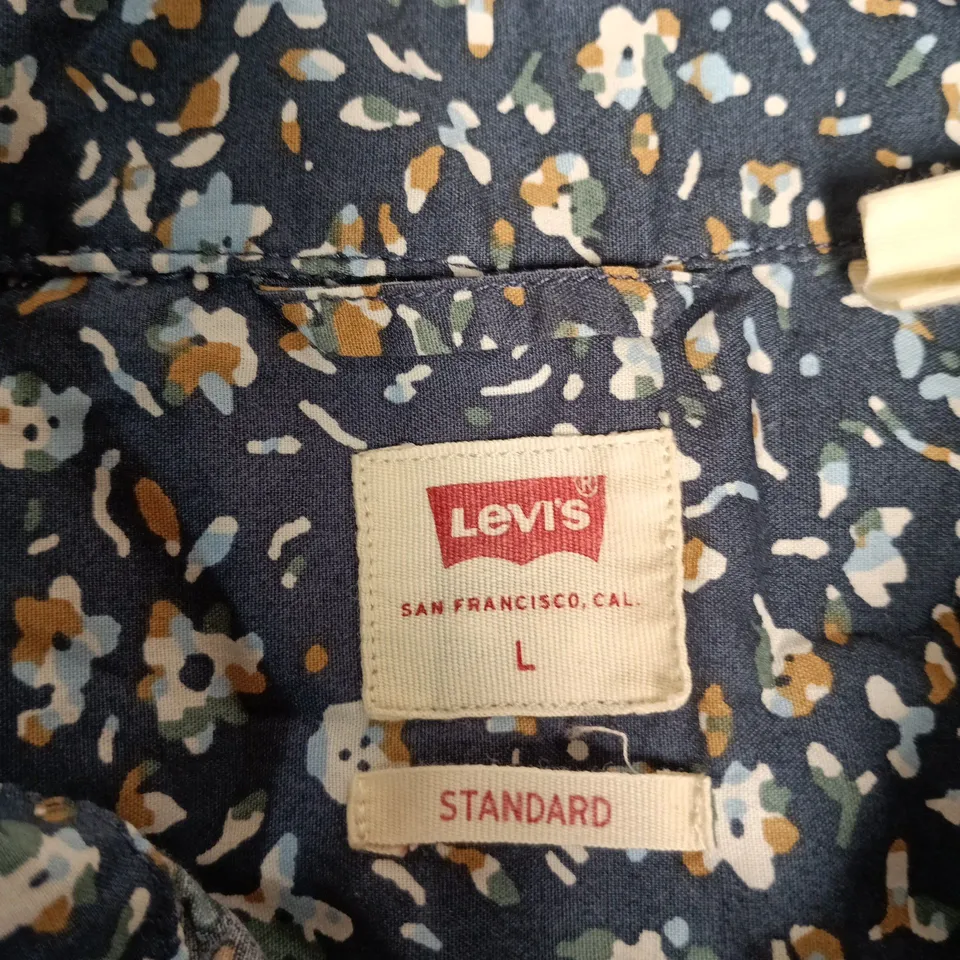 LEVI'S FLORAL PRINT SHIRT – NAVY, MEN'S, SIZE L