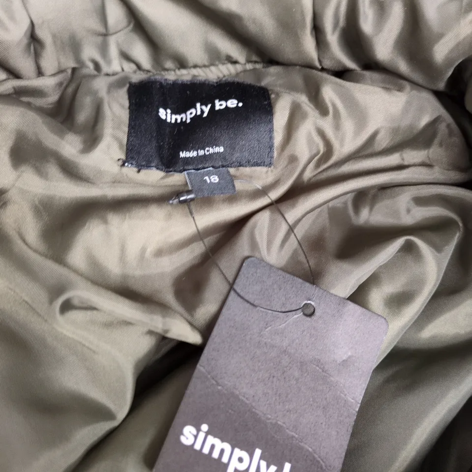 SIMPLY BE WOMEN'S LONG PADDED COAT – UK 18, BLACK