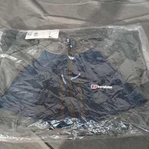 BAGGED BERGHAUS HOODED JACKET – NAVY/GREY, UK M (WITH TAGS)