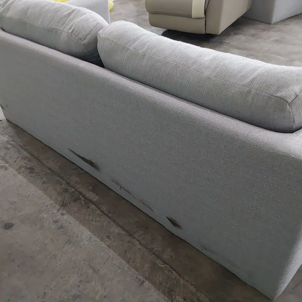 DESIGNER THREE SEATER SOFA GREY FABRIC 