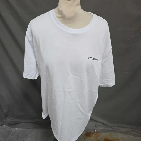 COLUMBIA BACK PRINT TEE IN WHITE SIZE L