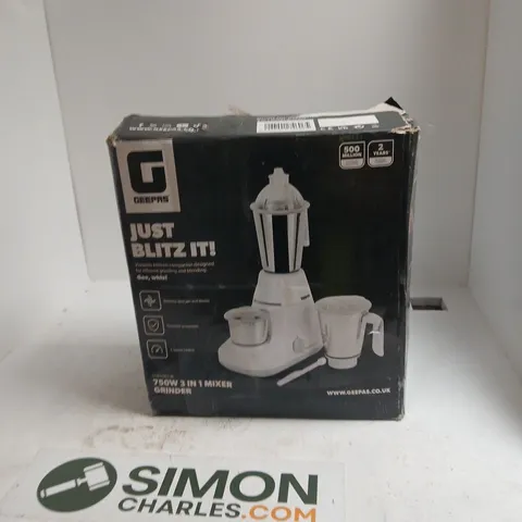 GEEPAS JUST BLITZ IT! 750W 2-IN-1 MIXER GRINDER – BOXED