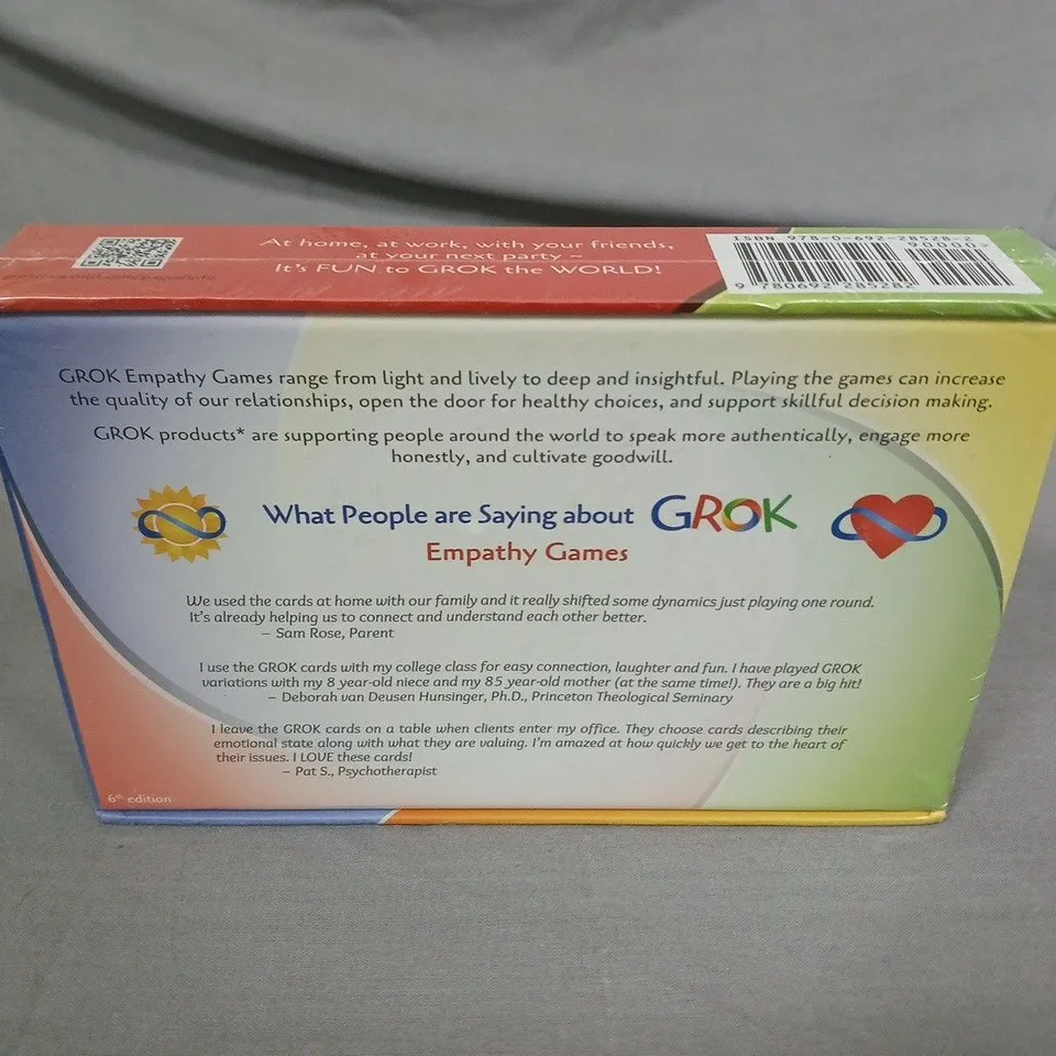 SEALED GROK EMPATHY GAMES – CARD GAME, 6TH EDITION – BOXED
