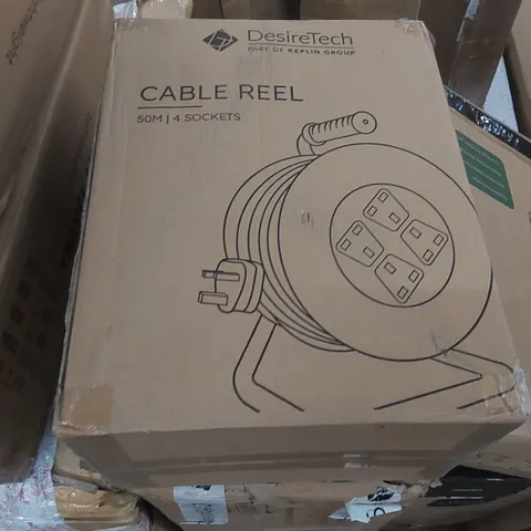 BOXED DESIRETECH 50m 4 SOCKET CABLE REEL