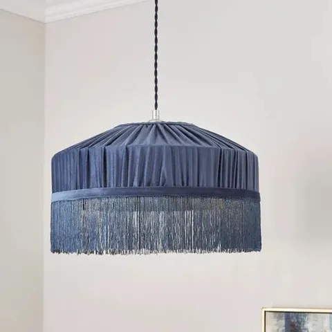 BOXED ALESSIA VELVET PLEATED LAMP SHADE