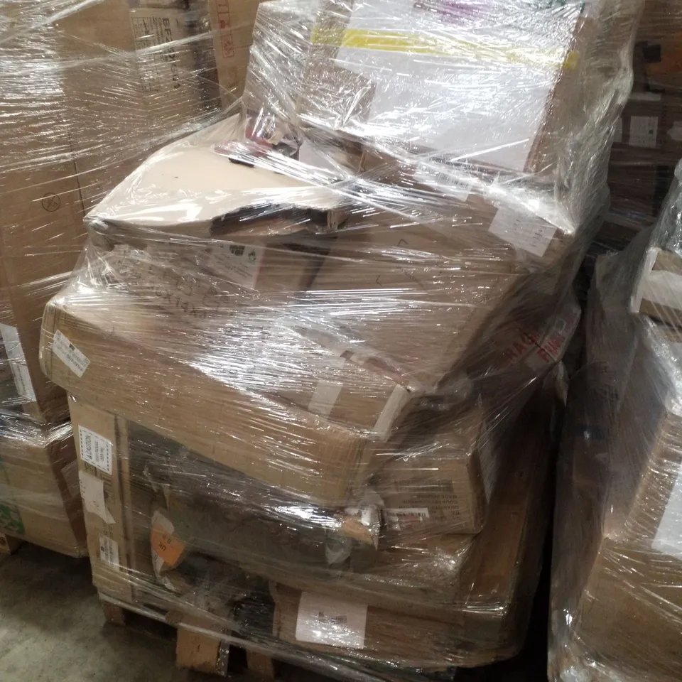 PALLET CONTAINING ASSORTED PRODUCTS INCLUDING CAT LITTER BOX & DUMBELL SHELF