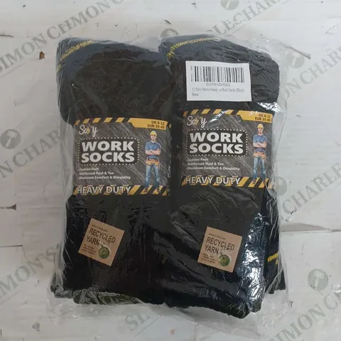 SEALED 12 PAIRS OF SOXY WORKS SOCKS IN BLACK - UK 6-11
