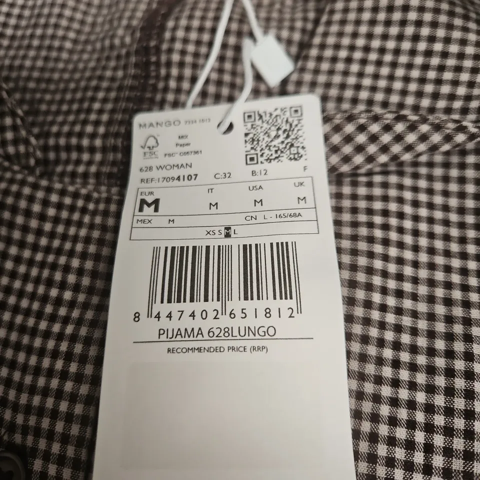 MANGO BLACK CHECK MEDIUM PYJAMAS