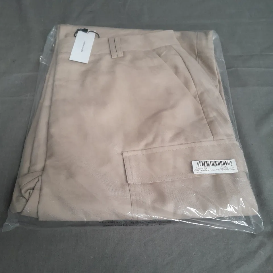 SEALED KAREN MILLEN CANVAS CARGO POCKETS WIDE LEG TAILORED TROUSERS - SIZE 12