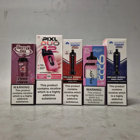 APPROXIMATELY 20 ASSORTED E-CIGARETTE PRODUCTS TO INCLUDE - HAYATI , DIXL DUO , TWIST BAR ETC