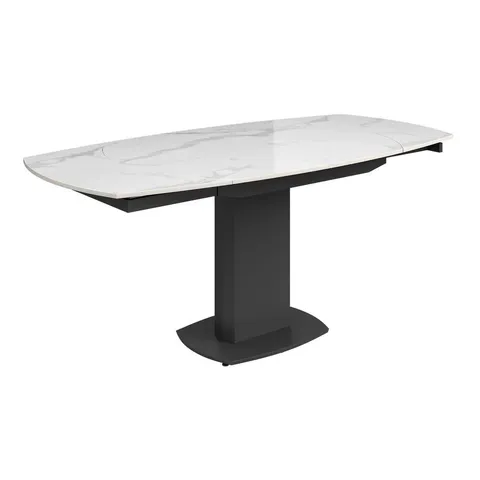 BOXED OLIVIA 119-179CM CERAMIC SWIVEL EXTENDING DINING TABLE (3 BOXES)