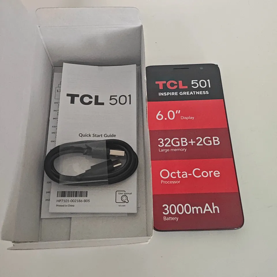 BOXED TCL 501 2/32GB IN BLACK - T433D