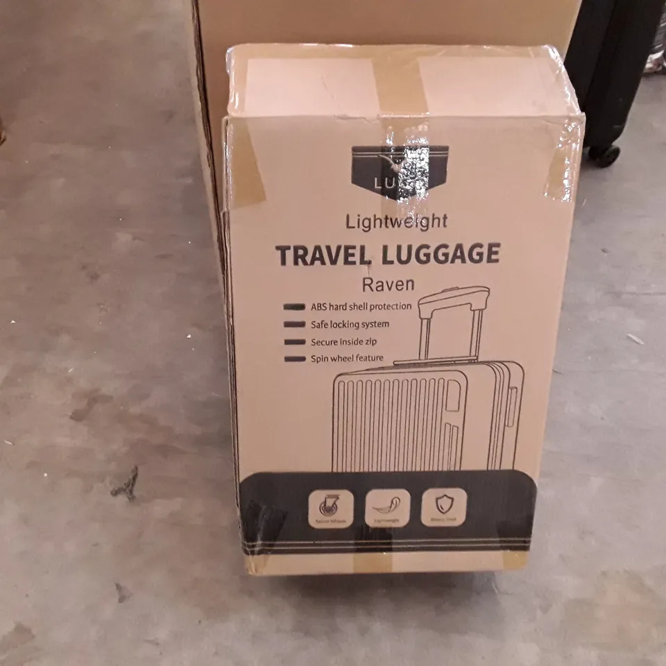 BOXED LUGG JET LIGHT WEIGHT TRAVEL LUGGAGE SUITCASE- RAVEN