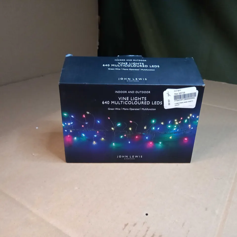 BOXED JOHN LEWIS INDOOR/OUTDOOR PARTY VINE LIGHTS