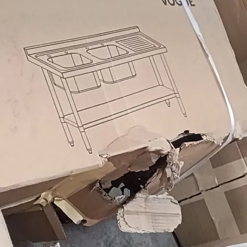 BOXED STAINLESS STEEL DOUBLE BOWL SINK