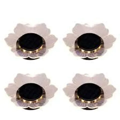 GARDEN REFLECTIONS SET OF 4 SOLAR ACRYLIC FLOWER LIGHTS