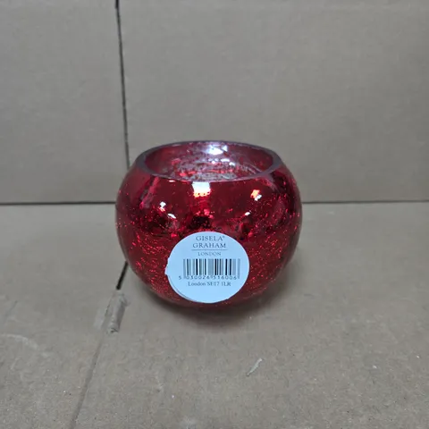 BOX OF 6 X GISELA GRAHAM RED CANDLE HOLDERS