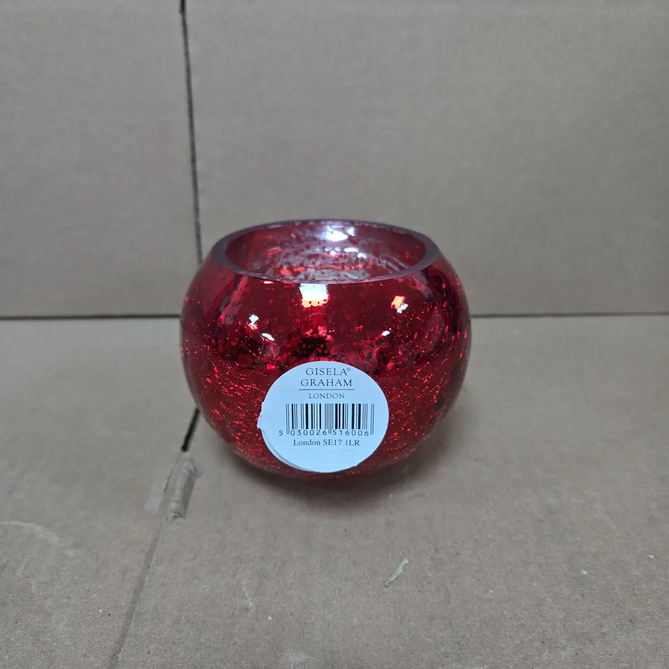 BOX OF 6 X GISELA GRAHAM RED CANDLE HOLDERS