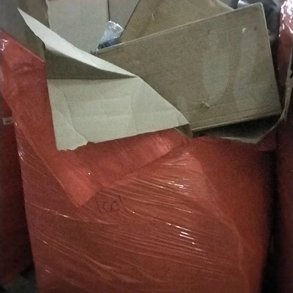 PALLET OF ASSORTED ITEMS INCLUDING ROUND BALLOON ARCH STAND, PVC CLING FILM, L SHAPE RECLINER SOFA COVER, EV CHARGER, KEYBOARD TRAY FOR CHAIR