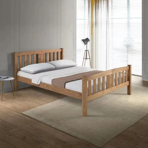 BOXED LIMELIGHT SEDNA BED//DOUBLE - OAK (3 BOXES)