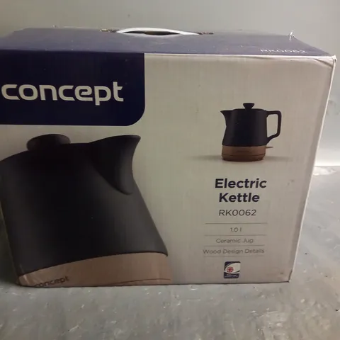 BOXED CONCEPT 1L CERAMIC JUG GREY ELECTRIC KETTLE