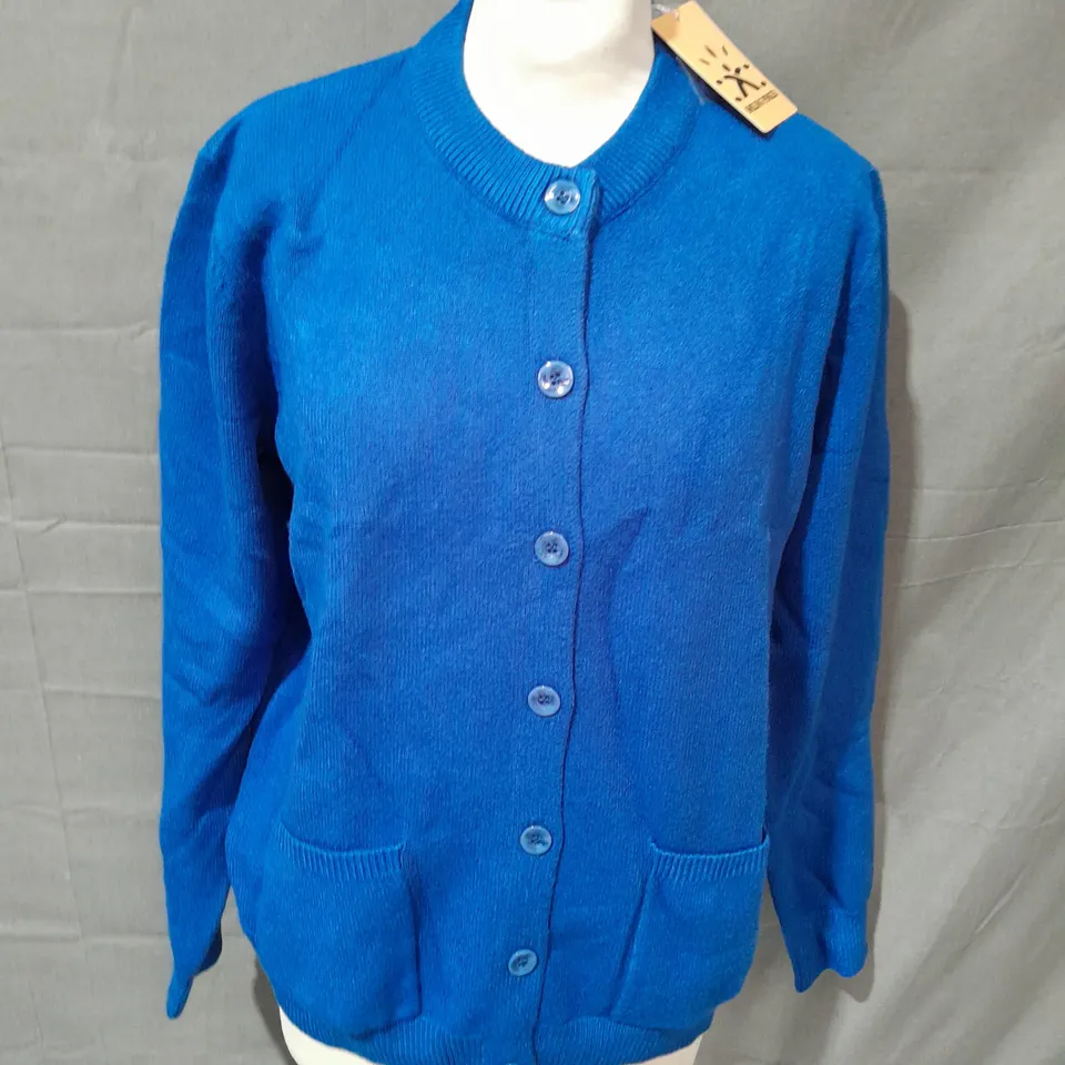 SMILING PINKER ROYAL BLUE CARDIGAN - XL
