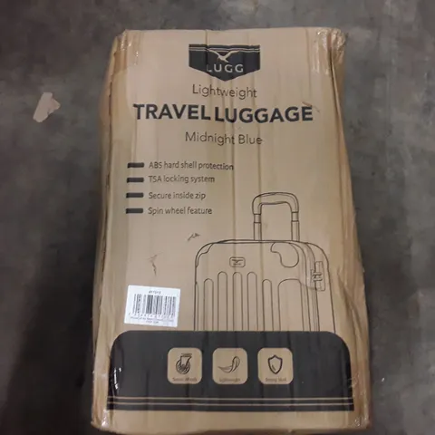 BOXED LUGG LIGHT WEIGHT TRAVEL LUGGAGE CABIN CASE - MIDNIGHT BLUE
