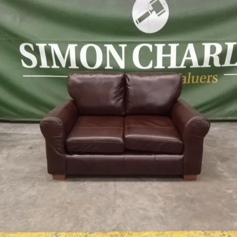 BAILEY 2 SEATER LEATHER SOFA - CHOCOLATE