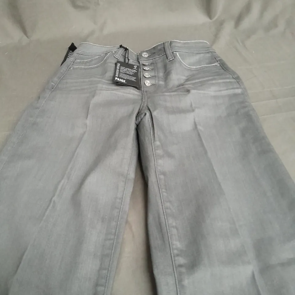 PAIGE LIGHT GREY LEENAH TROUSERS - SIZE 32 INSEAM WAIST 