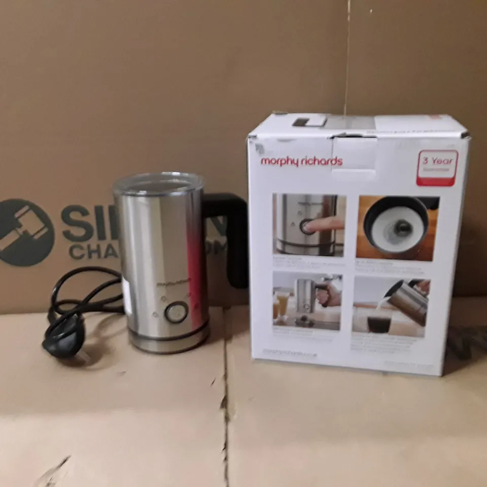 BOXED MORPHY RICHARDS 210003 MILK FROTHER - STAINLESS STEEL