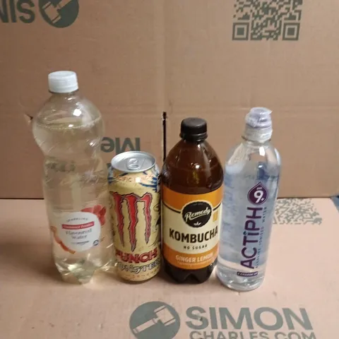 APPROXIMATELY 15 ASSORTED DRINKS ITEMS TO INCLUDE - ACTIPH WATER, MONSTER PUNCH ENERGY AND FLAVOURED WATER