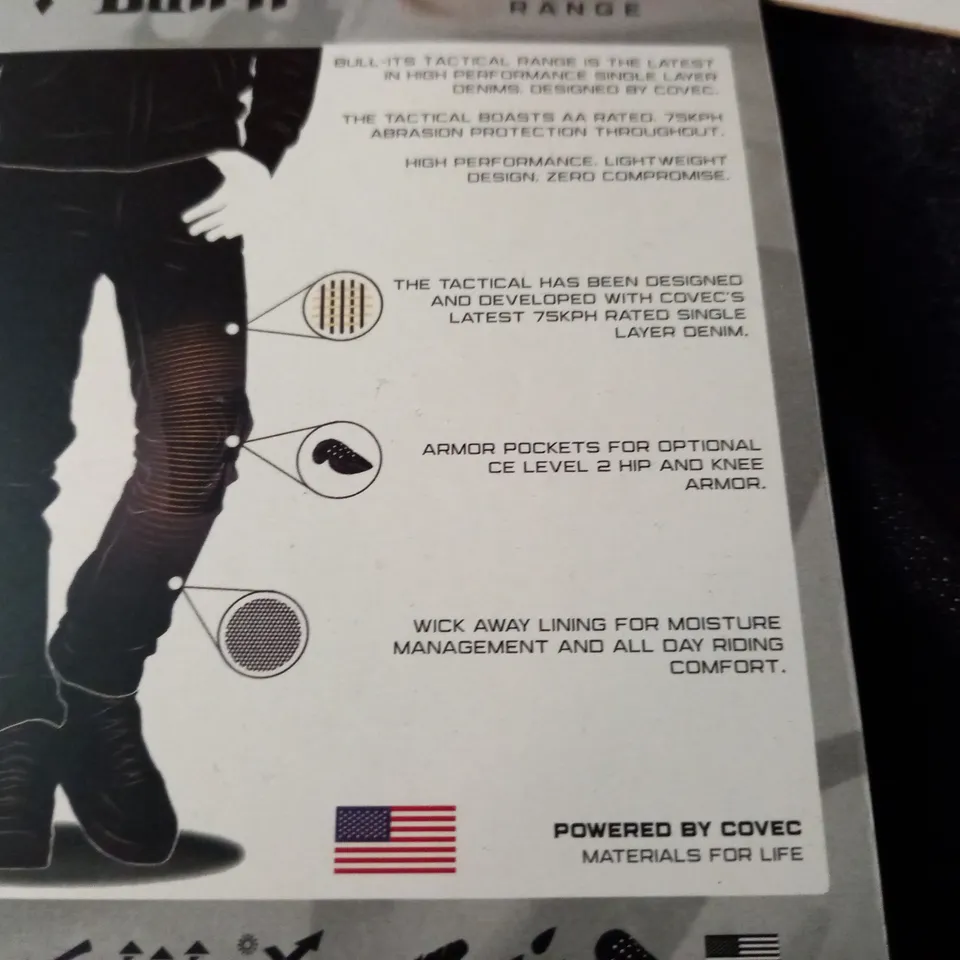 BULL-IT TACTICAL STRAIGHT PROTECTIVE JEANS - 32 REG