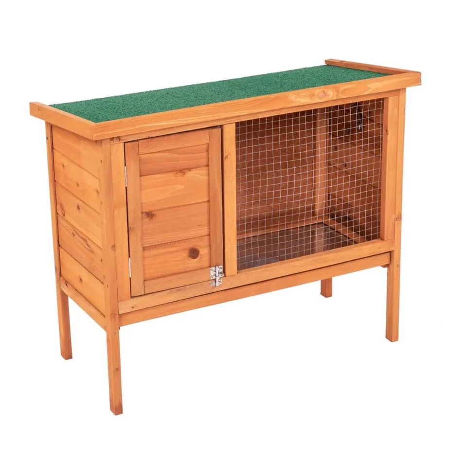 SINGLE RABBIT GUINEA PIG PET HUTCH HOUSE SHELTER 820X390X700MM