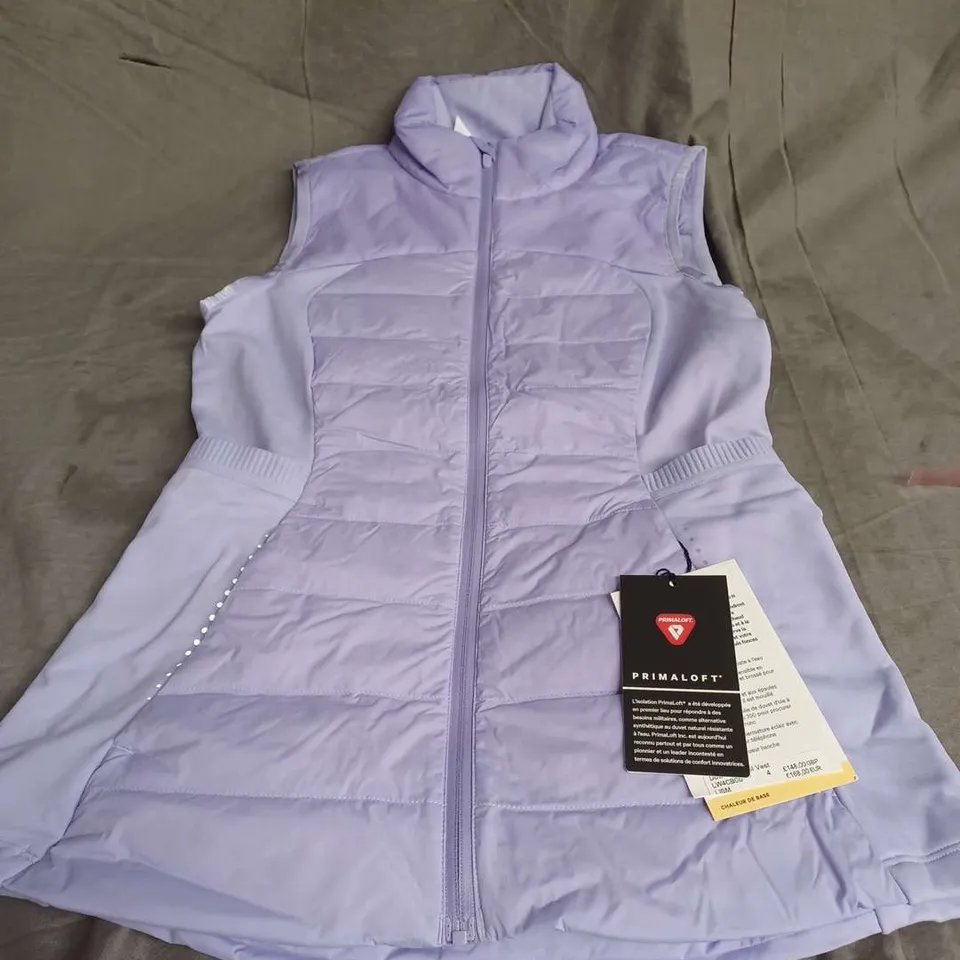 PRIMALOFT DOWN FOR IT ALL VEST IN LAVENDER SIZE 4