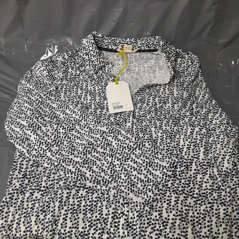 THE WHITE STUFF ANNIE JERSEY SHIRT BLACK/WHITE SIZE 14