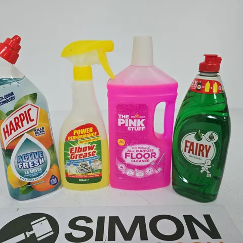 APPROXIMATELY 10 ASSORTED HOUSEHOLD ITEMS TO INCLUDE FAIRY , ELBOW GREASE AND THE PINK STUFF