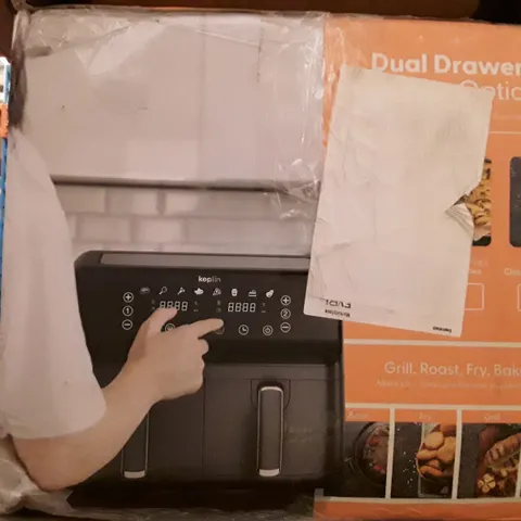 BOXED KEPLIN AIR FRYER WITH DUAL COOKING ZONES BLACK COLOUR