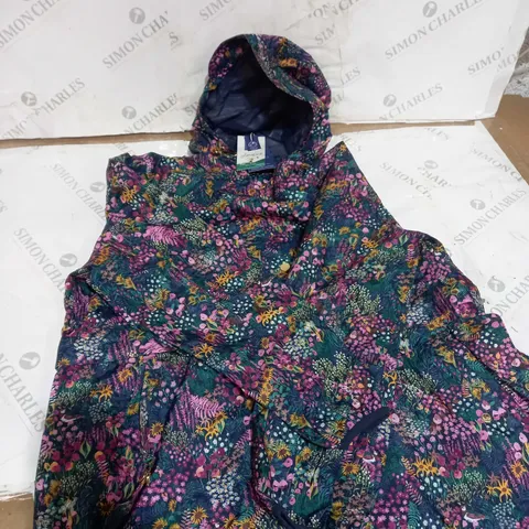 JOULES PACKAWAY FLORAL RAINCOAT SIZE 16