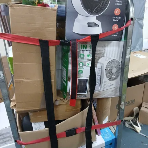 CAGE OF APPROXIMATELY 20 ASSORTED ITEMS TO INCLUDE - LIGHTS, FAN  - ETC - COLLECTION ONLY
