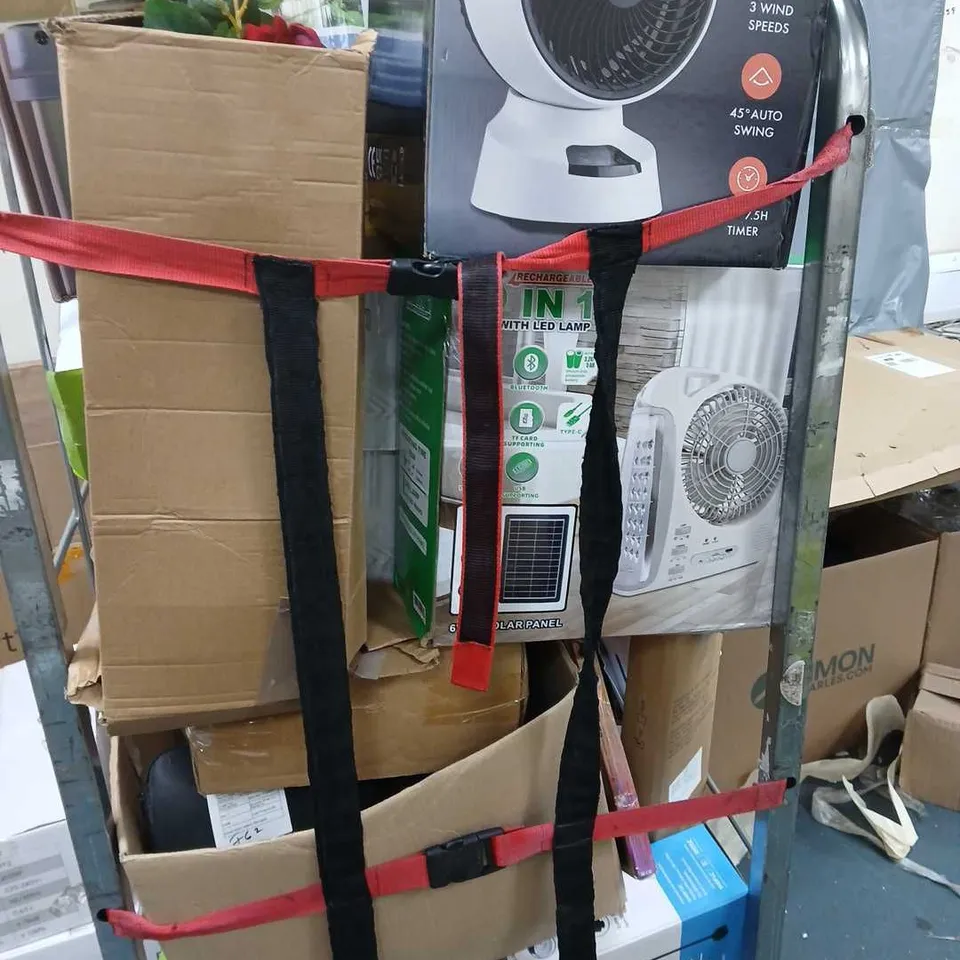 CAGE OF APPROXIMATELY 20 ASSORTED ITEMS TO INCLUDE - LIGHTS, FAN  - ETC - COLLECTION ONLY