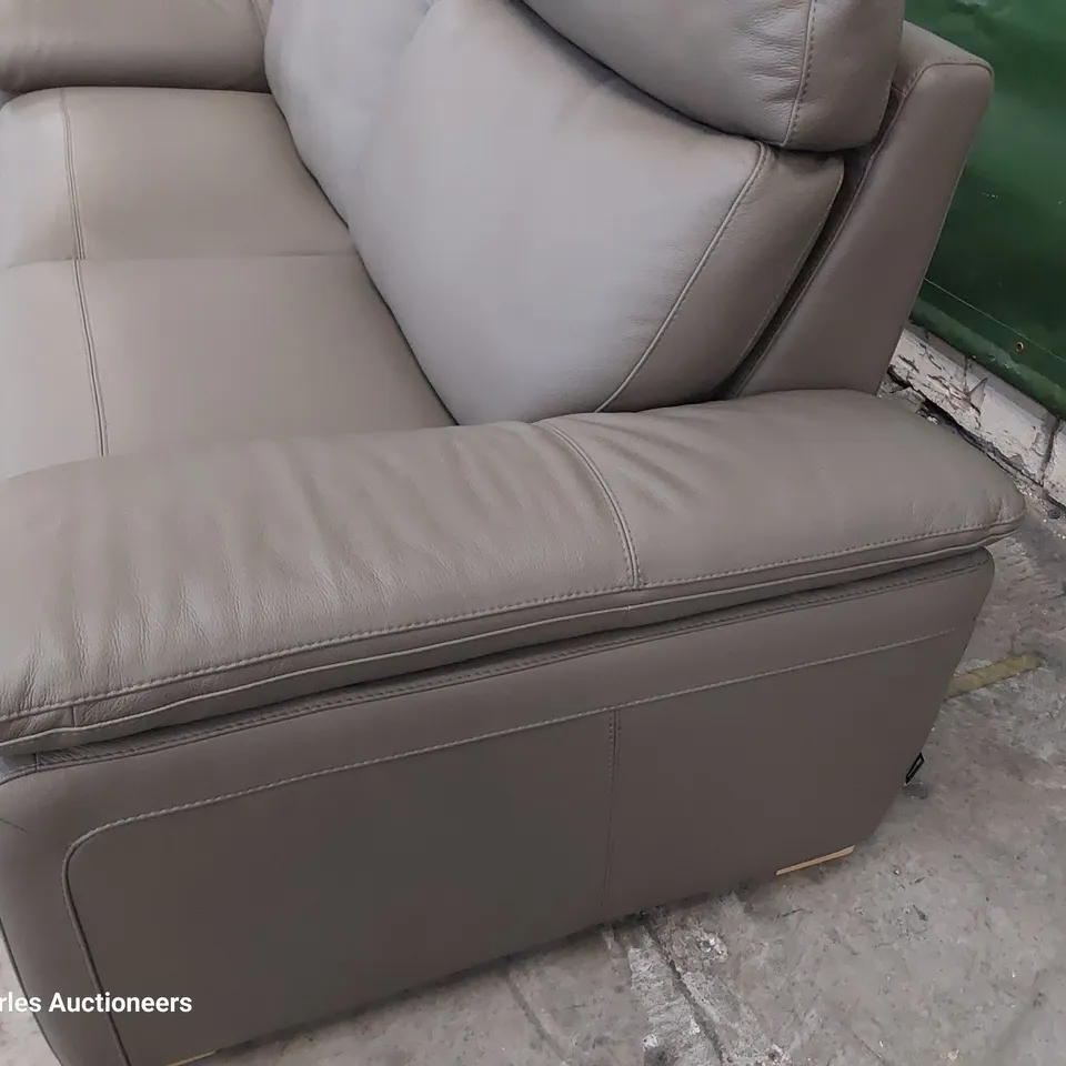 QUALITY ITALIAN DESIGNER MERRY DUE THREE SEATER SOFA GREY LEATHER