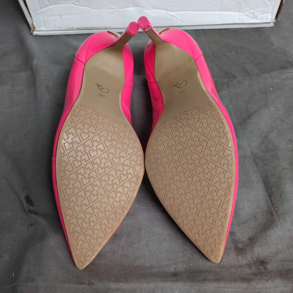 PINK PATENT LEATHER HIGH HEEL SHOES, UK 5 (EU 38)