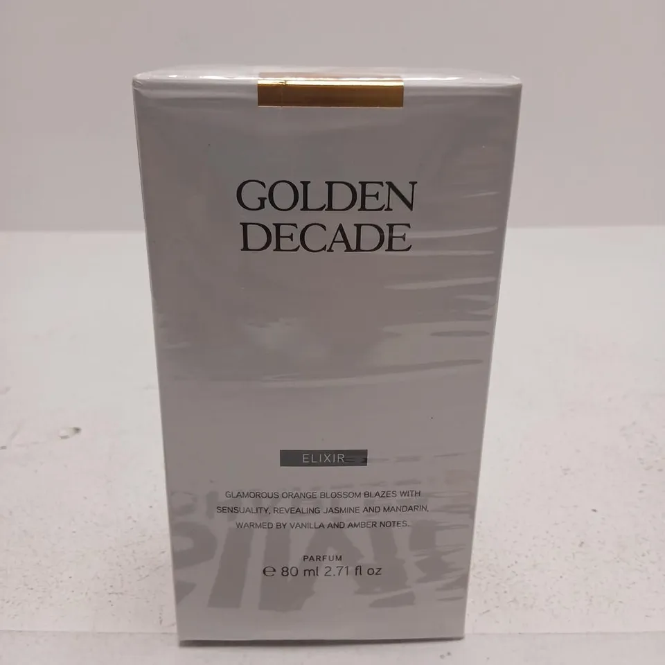 BOXED AND SEALED GOLDEN DECADE ELIXIR PARFUM 80ML