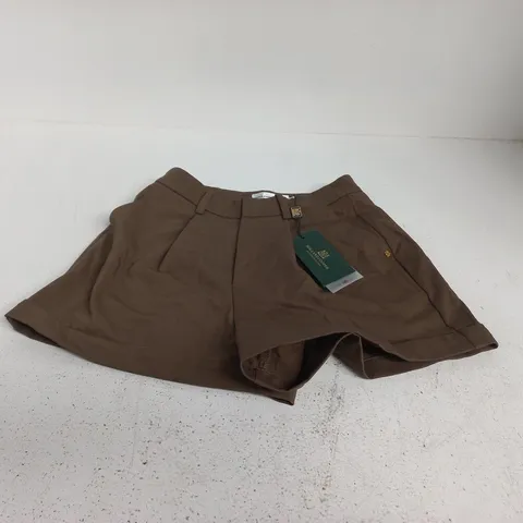 HOLLAND COOPER BROWN TAILORED SHORTS – UK SIZE 8